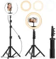 26CM Selfie LED Ring Light with 7ft Tripod Stand Mobile Phone Holder 26CM ringlight 7 feet tripod stand 3 Modes RingLight Vlogging Light Mobile Phone Photography Light